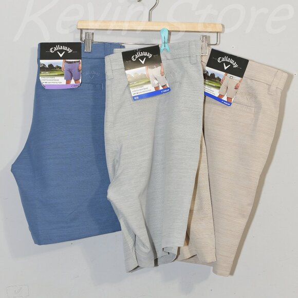 3 pairs‎ of Blue, tan , Gray  - Men’s Golf Short Callaway - Picture 1 of 7